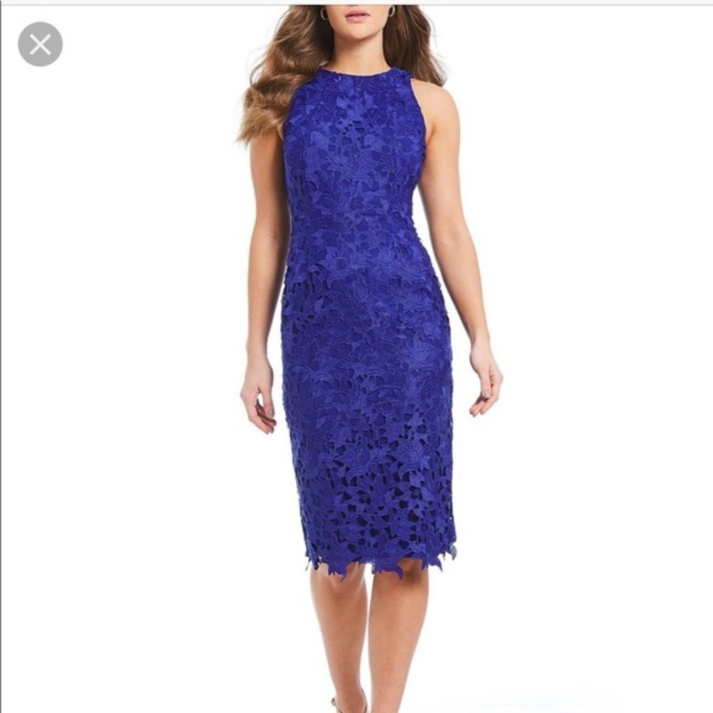 Antonio Melani Peggy Dress Blue Lace GORGEOUS Women's Size 12 NWT